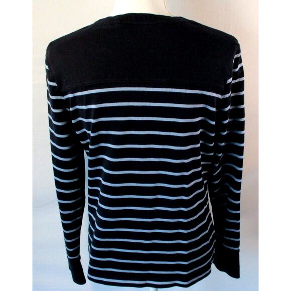 Tommy Hilfiger Jeans Women's Blue Striped Long Sleeve Stretch Sweater Size Large - Picture 5 of 10